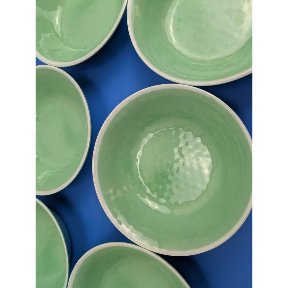 Set of 6 Tommy Bahama Sea Green Melamine 7.25
